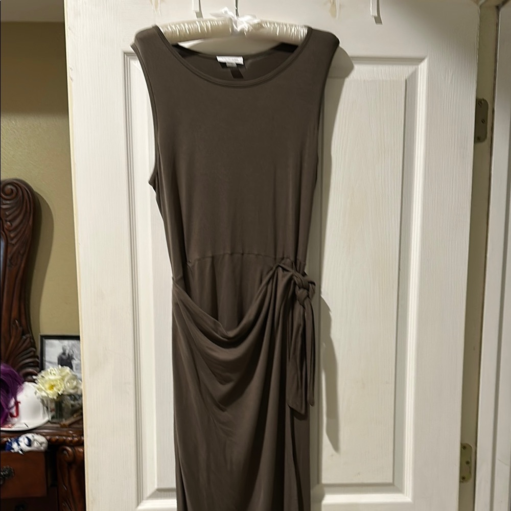 Wrap Sleeveless Olive Dress